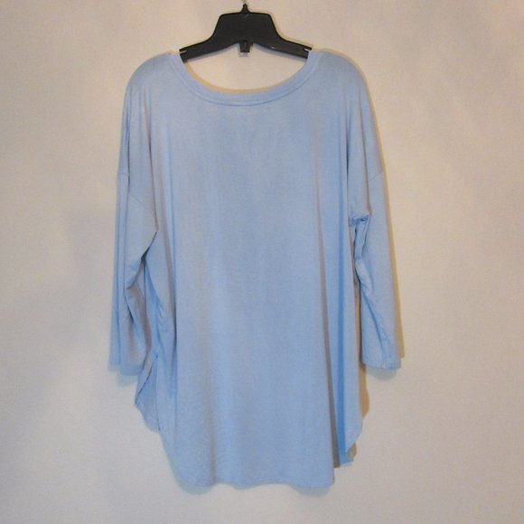 Babaton Aritzia Women's Medium Top Norris Drop Shoulder Flowy Tee Blue EUC - Picture 6 of 7